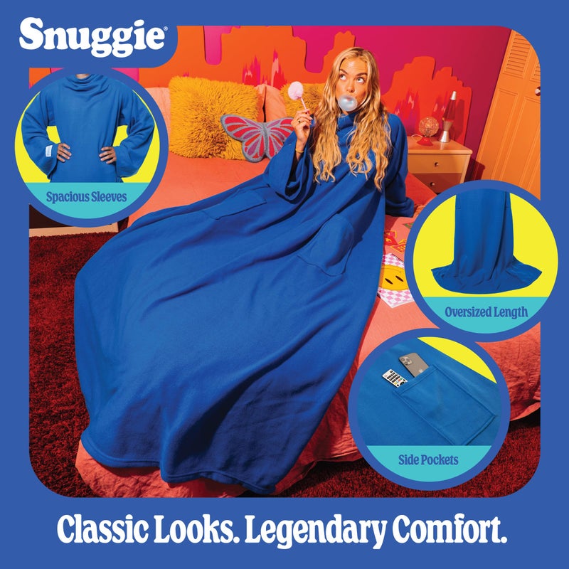 Snuggie- The Original Blanket That Has Sleeves, Warm, Cozy, Super Soft Fleece, Functional Blanket with Sleeves & Pockets for Adult, Women, Men- Blue - Image 2